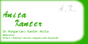 anita kanter business card